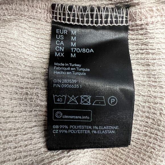 H&M tan crepe sleeveless shorts romper adjustable spaghetti straps NWOT size M - Picture 9 of 11